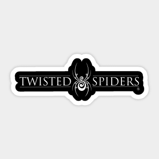 Twisted Spiders White on Black Sticker